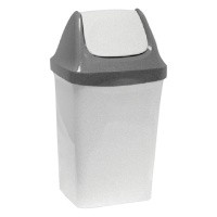 Ведро-контейнер для мусора "Свинг", с качающейся крышкой, серое, 15л IDEA М2462, 602548