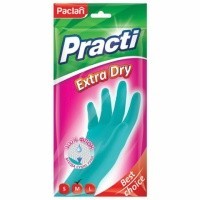 Перчатки хоз. латексные, размер M, PACLAN "Practi Extra Dry" (бирюзовые)