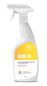 Средство моющее с дезинф. эффектом DESO С9, 600мл Grass 550023 (триггер, спирт 70%, д/рук/поверхн.)  Средство моющее с дезинф. эффектом DESO С9, 600мл Grass 550023 (триггер, спирт 70%, д/рук/поверхн.)