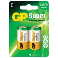 Батарейки GP Super, С (LR14, 14А), алкалиновые, комплект 2шт., в блистере, 454091