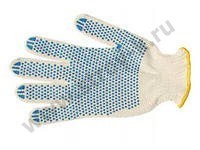 Перчатки трикотажные с ПВХ (8-и нитка) белые