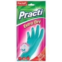 Перчатки хоз. латексные, размер L, PACLAN "Practi Extra Dry" (бирюзовые)