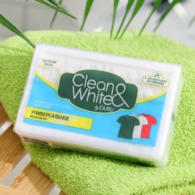 Мыло хозяйственное Clean&White by Duru, 120г (универсальное)  Мыло хозяйственное Clean&White by Duru, 120г (универсальное)