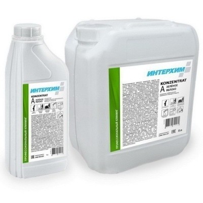 Средство щелочное низкопенное ИНТЕРХИМ Konzentrat A зеленое яблоко, 1л (концентрат)