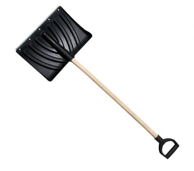 Лопата снеговая п/эт. "Крепыш" (оц.планка, дер.черенок, ручка) 465х340мм d32мм