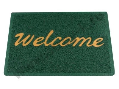 Коврик "Спагетти" 400х600мм зелёный с надписью