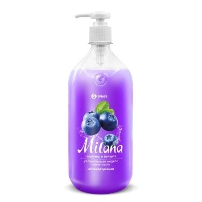 Крем-мыло жидкое Milana черника в йогурте, 1л GRASS 126301 (с дозатором)