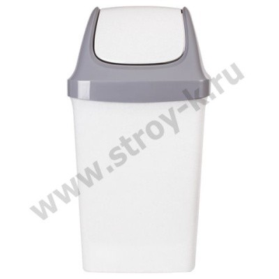 Ведро-контейнер "СВИНГ" 50л, с качающейся крышкой, для мусора, IDEA М2464 (серое, пластик.) 600160