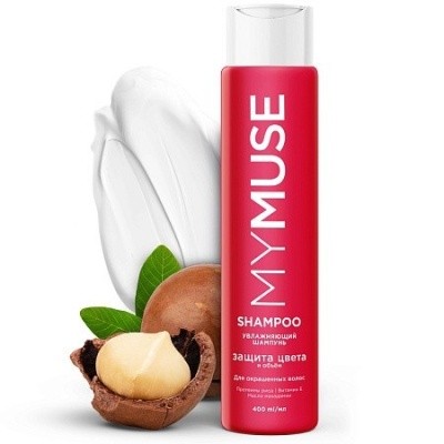 Шампунь MY MUSE Шампунь для окраш. волос защита цвета и увлажнение, 400мл GRASS 145051 (бордовый) 
