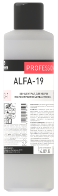 Средство конц. моющее после строит-ва, ремонта ALFA-19, 1л Pro-Brite 013-1