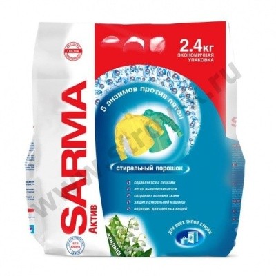 Порошок стир. автомат., 2.4кг САРМА АКТИВ (для цветных тканей)