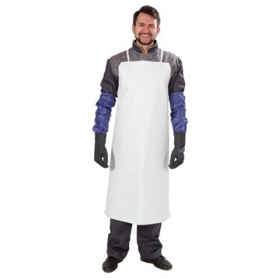 Фартук защитный ПВХ, КЩС, уплотненный, 86 х112см, 608556 (белый)