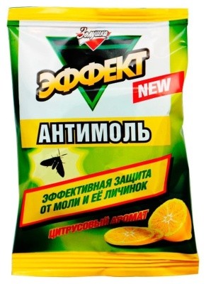 Средство Антимоль Эффект, 15г (аромат цитруса) Золушка (контейнер)