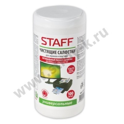 Салфетки влажные для экранов, мониторов, пластика (в тубе, 100шт/уп) 511518