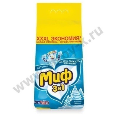 Порошок стиральный МИФ-Автомат Морозная свежесть, 9кг (для белого и цветного)