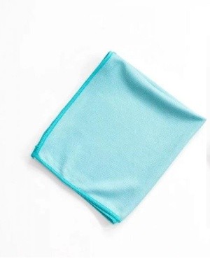 Салфетка микрофибра для стекла "полоска" 35х35см 270г/м2  (бирюза)