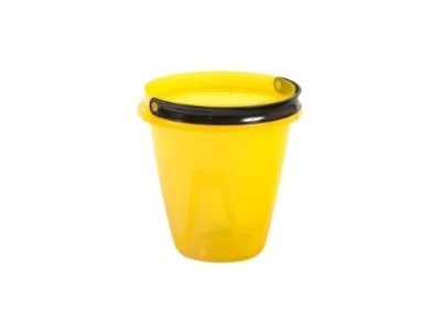 Ведро ЛАЙТ пластмассовое с крышкой, 5л (ЖЕЛТОЕ)