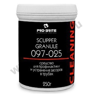 Гранулы для прочистки труб SCUPPER GRANULE, 250г Pro-Brite 097-025