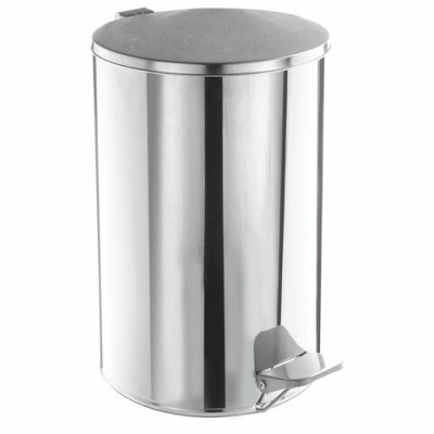 Ведро для мусора с педалью, кольцо под мешок, нерж. сталь, хром, 10л ТИТАН 607726