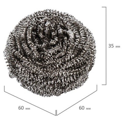 Губка-мочалка спирал. металл., 15г LAIMA 606658