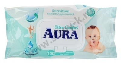 Salfetki-vlagnie-detskie-Ultra-Comfort-(100st)-s-kriskoi-AURA