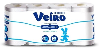 Бумага туал. 2 слоя Домашняя (8рулх15м/уп) VEIRO