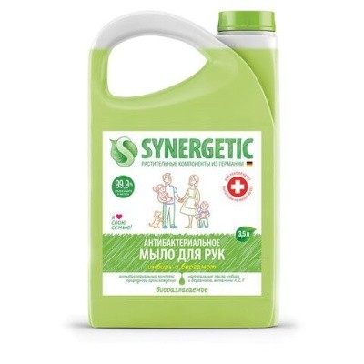 Мыло жидкое антибакт., ИМБИРЬ И БЕРГАМОТ, 3.5л SYNERGETIC Мыло жидкое антибакт., ИМБИРЬ И БЕРГАМОТ, 3.5л SYNERGETIC