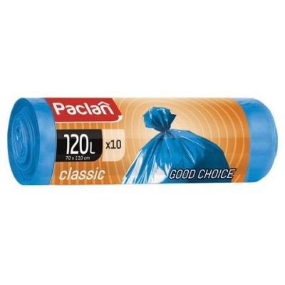 Мешки для мусора 120л (10шт/рул) PACLAN Classic (голубые)