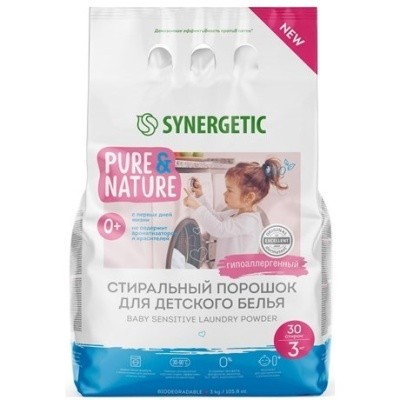 Порошок стир. ДЕТСКИЙ, 3кг SYNERGETIC 