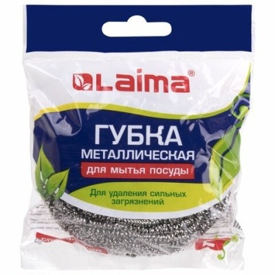 Губка-мочалка спирал., металл., БОЛЬШАЯ, 50г LAIMA 603101