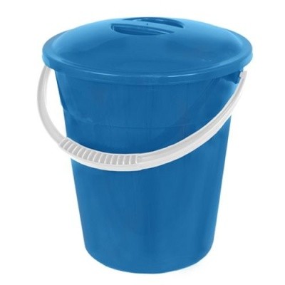 Ведро пластмассовое евро пищевое с крышкой, 8л (голубой цвет)