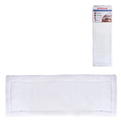 Насадка МОП плоская для швабры/держателя 40см, карманы, плотная микрофибра, ЛАЙМА "Бюджет", 603117