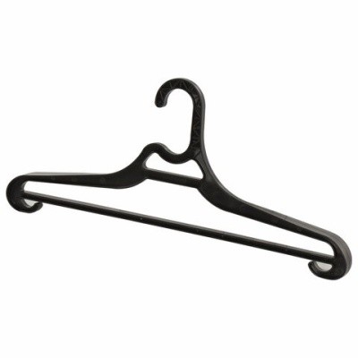 Вешалка-плечики, р.52-54, пластик., крючки BRABIX 601655 (черный)