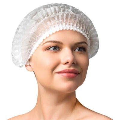 Шапочка-берет медицинская "Шарлотта" (100 шт/уп) цвет белый . Шапочка-берет медицинская "Шарлотта" (100 шт/уп) цвет белый .