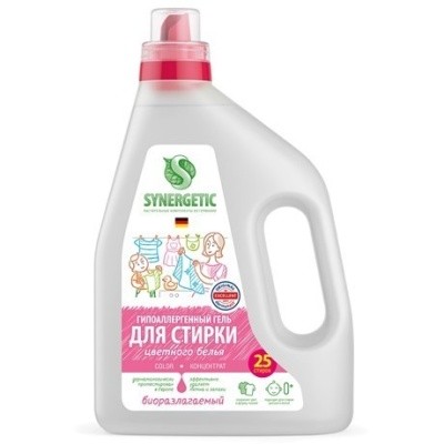 Гель для стирки COLOR, 1.5л SYNERGETIC