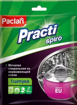 Губка (мочалка) для посуды металл., 15г, PACLAN "Practi Spiro" 