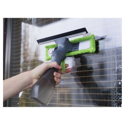 Окномойка 3-в-1: насадка из микрофибры, сгон, рукоятка-флакон с распылителем, YORK 84040, 608412