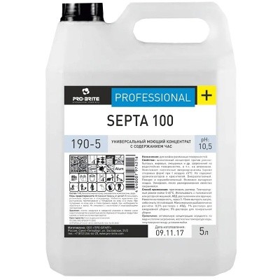 Средство-концентрат мойка и дезинфекция Septa 100, 5л Pro-Brite 190-5 (на основе час)