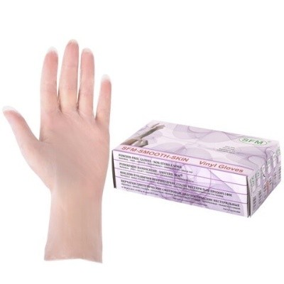 Перчатки винил,, смотр., р.XL (50пар/100шт) SFM, Германия 631523 (прозрачные) 