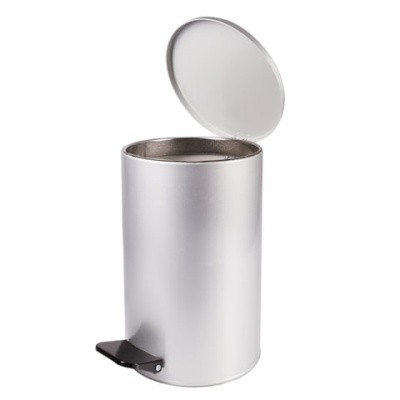 Ведро для мусора с педалью, серое, оцинк.сталь, 10л ТИТАН 603975