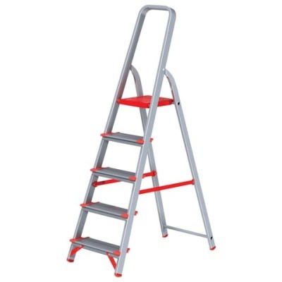 Стремянка алюм. 5 ШИРОКИХ СТУПЕНЕЙ 13см, до 225кг, 604886