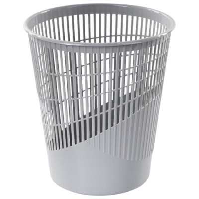 Корзина для бумаг, 11л, сетчатая, серая, BRAUBERG, 230442