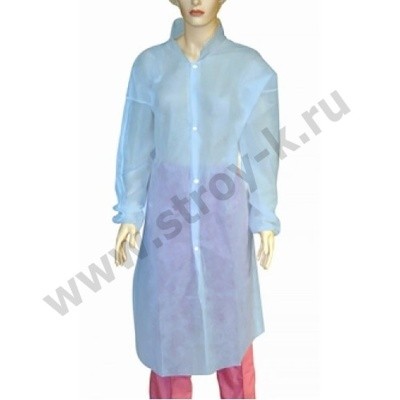 Халат одноразовый "Визитер", на кнопках, XL (голубой)