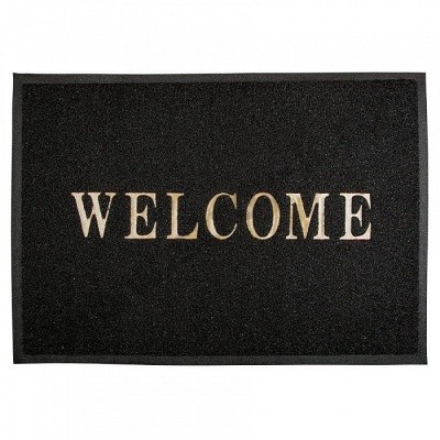 Коврик "Спагетти" 400х600мм чёрный с надписью