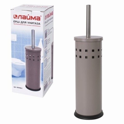 Ёрш унитаз., металл, серый, матовый (с подставкой) Лайма 604961 Ёрш унитаз., металл, серый, матовый (с подставкой) Лайма 604961
