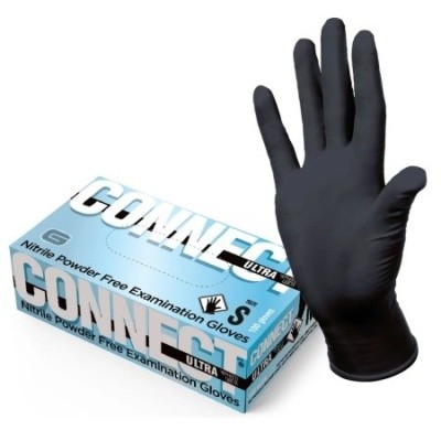 Перчатки нитрил. CONNECT ULTRA р.M 50пар/уп (черные, смотр., неопудр., нестер.)