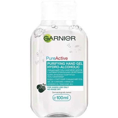 Гель-санитайзер для рук антибактериальный, 100мл (70% спирт) GARNIER