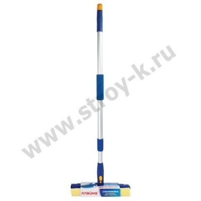 Окномойка вращ. телескоп. ручка 121см, раб. часть 25см, Лайма 601494 (стяжка, губка, ручка) 