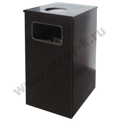 Урна металлическая уличная, черная, 80л, 670х356х356мм, "Квадро-11" 235604