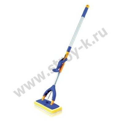 Швабра-бабочка склад. металл. телескоп. ручка, насадка микрофибра/спонж 26см ЛАЙМА 601468